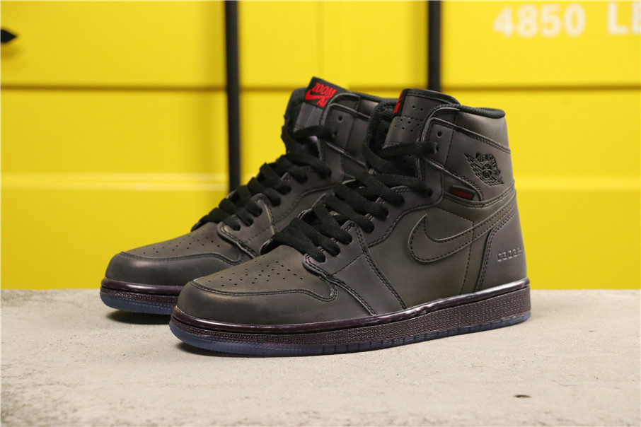 Air Jordan 1 High Zoom R2T 3M Black Red Shoes - Click Image to Close